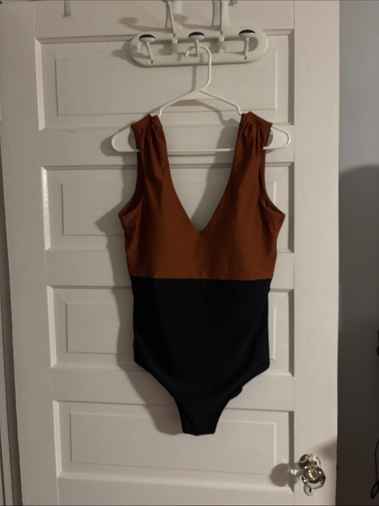 summersalt Other - Summersalt Two-Tone One-Piece Swimsuit in Copper Brown and Black